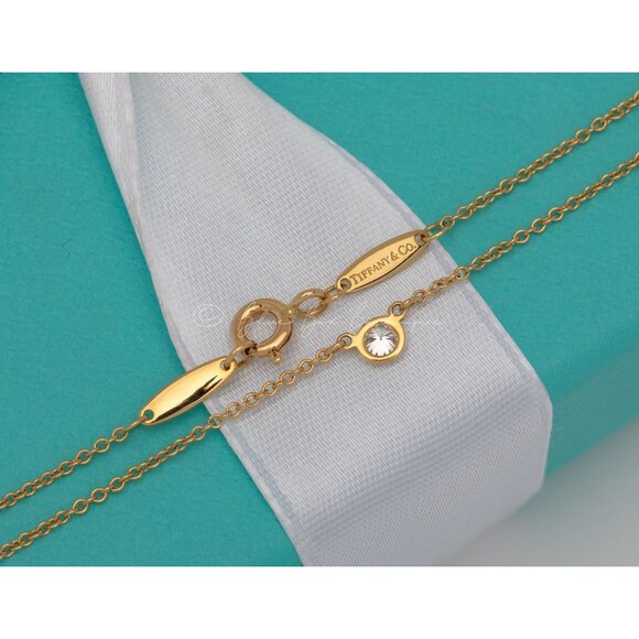 Tiffany & Co. Necklace Elsa Peretti "Diamonds By The Yard" .14ct 18k Yellow Gold - Picture 6 of 7